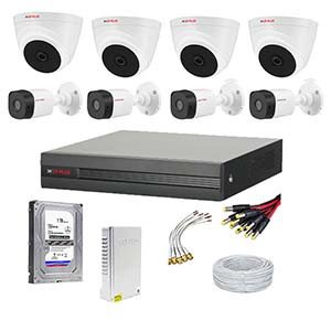 CP Plus 2.4 MP (1080P) 8 Pcs HD Camera (4 Dome & 4 Bullet) 16 Channel DVR Kit With All Accessories