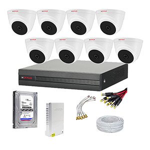 CP Plus 2.4 MP (1080P) 8 Pcs HD Dome Camera & 16 Channel DVR Kit With All Accessories