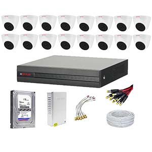 CP Plus 2.4 MP (1080P) 16 Pcs HD Dome Camera & 16 Channel DVR Kit With All Accessories