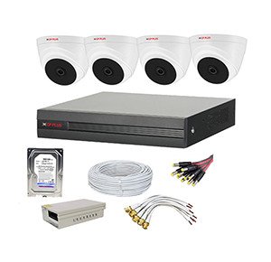 CP Plus 2.4MP (1080P)  4 Pcs HD Dome Camera & 8 Channel DVR Kit With All Accessories