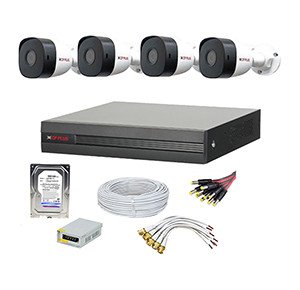 CP Plus 2.4MP (1080p) 4 Pcs HD Bullet Camera & 4 Channel DVR Kit With All Accessories