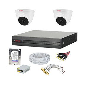 CP Plus 2.4MP (1080P) 2 Pcs HD Dome Camera & 4 Channel DVR Kit With All Accessories