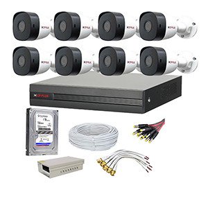 CP Plus 2.4MP (1080P)  8 Pcs HD Bullet Camera & 8 Channel DVR Kit With All Accessories
