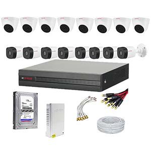 CP Plus 2.4 Mp (1080P) 16 Pcs HD Camera (8 Dome & 8 Bullet) 16 Channel DVR Kit With All Accessories
